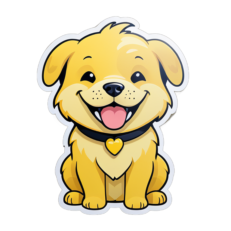 A yellow dog with cute smile