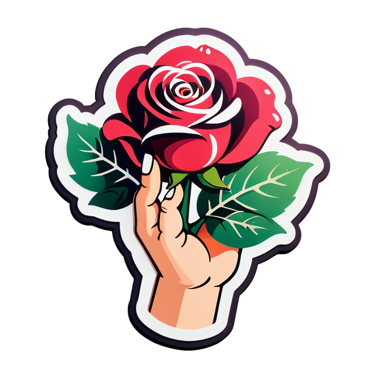 hand and rose