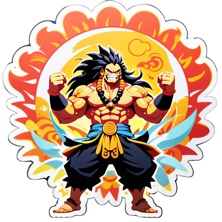 sun god nika in sticker fight with kaido