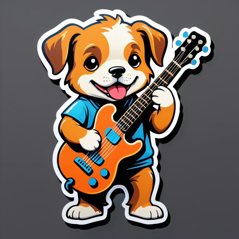 собака играет на гитаре