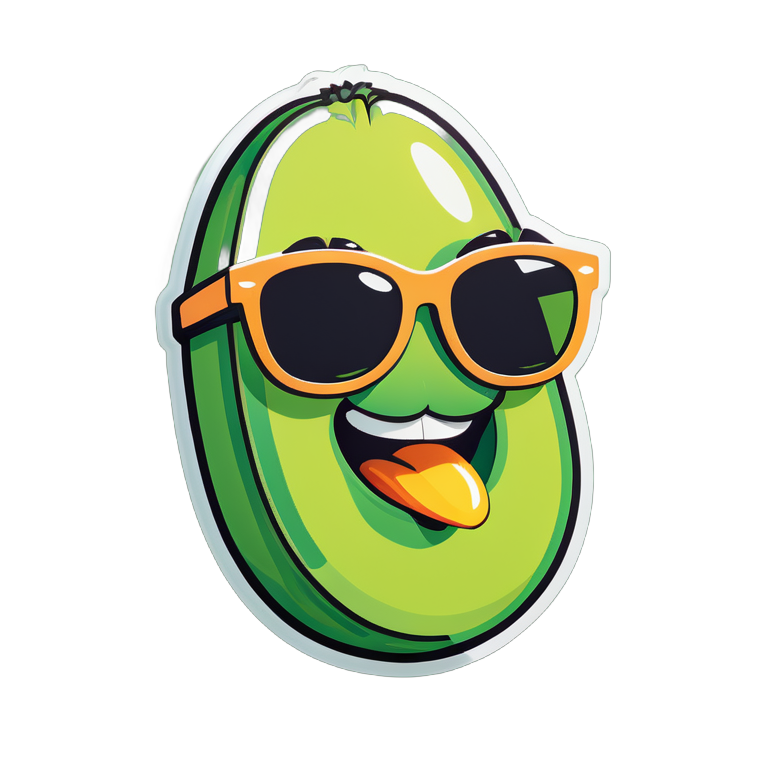 avocado in sunglasses