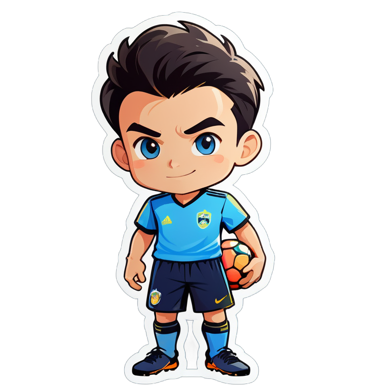 using the reference from my stickers, generate the avatar to be playing soccer
