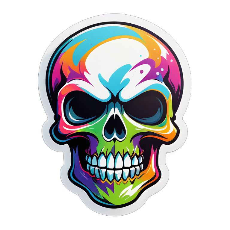 Graffiti skull sticker 