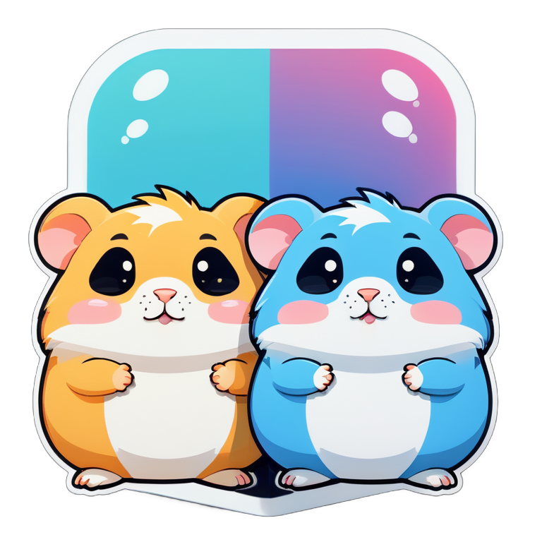 sad hamster funny couple cticker for iphone