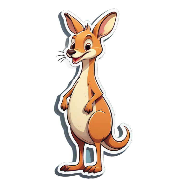 This Is An Illustration Of Cartoon Funny Nursery Schetch  Drawn Tall Thin Funny kangaroo like creature