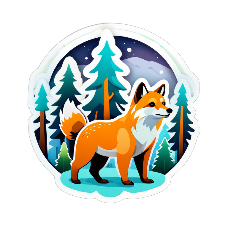 /imagine prompt:Showcase animals commonly found in nature, like bears, deer, wolves, or birds. These could be illustrated in a cute or realistic style., Sticker, Lovely, Soft Color, Digital Art, Contour, Vector, White Background, Detailed