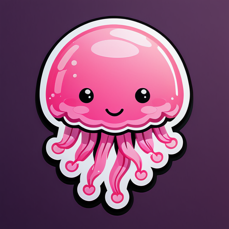 милая розовая медуза очень зная