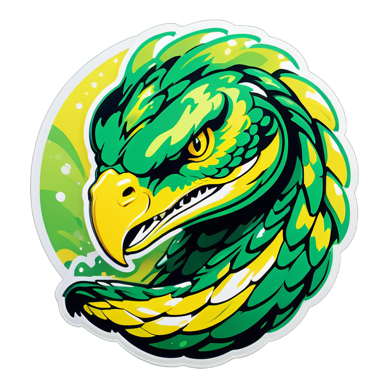 Python поедает орла, python зелёный переходящая зелёная чешуя переливается в желто изумрудный цвет