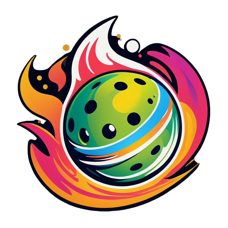 A vibrant and dynamic logo for Pickleball featuring a pickleball ball with flames trailing behind it, giving a sense of speed and intensity. The words 'Just Dink It' are prominently displayed in bold, stylized text with a gradient color scheme. The design has a playful yet energetic feel, perfect for the sport of pickleball.