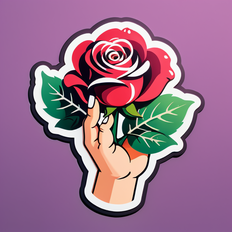 hand and rose