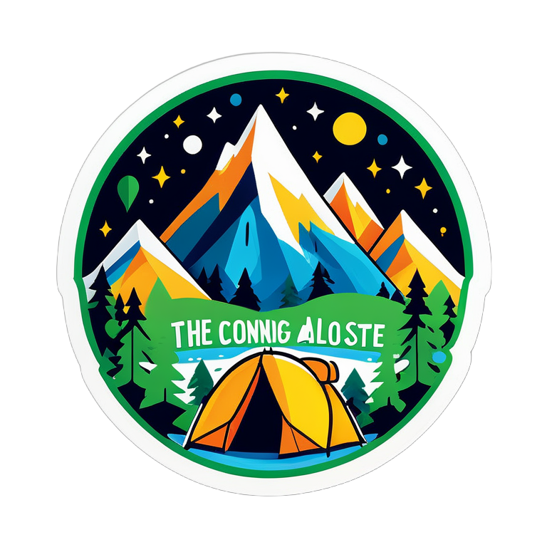 /imagine prompt:Incorporate motivational or humorous quotes related to camping and outdoor adventures. For example, "The mountains are calling," or "Not all who wander are lost.", Sticker, Festive, Primary Color, Street Art, Contour, Vector, White Background, Detailed